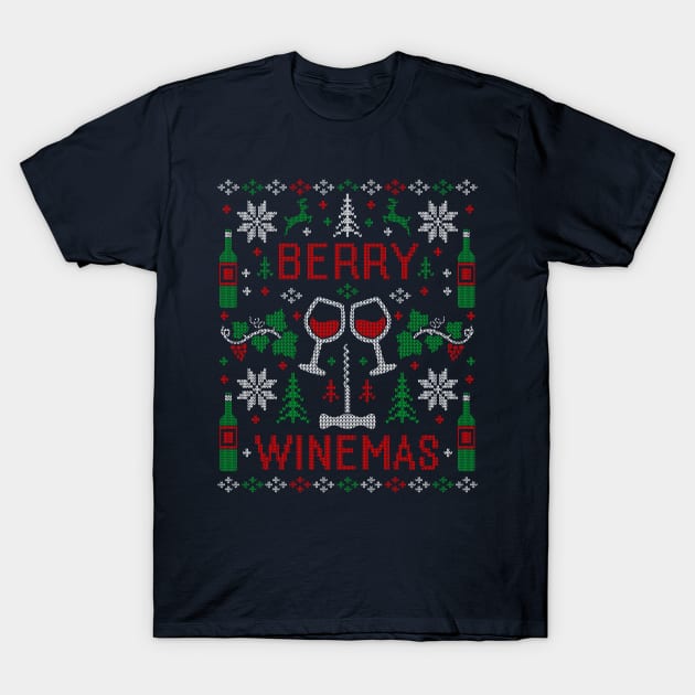 Funny Wine Lover Wine Drinking Ugly Christmas Sweater Party Favorite T-Shirt by TeeCreations